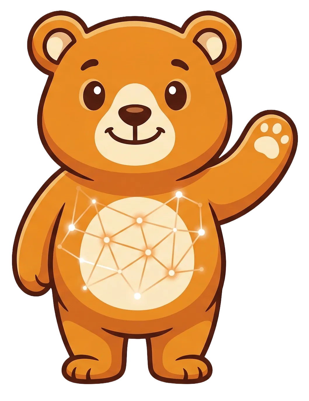PawPaw the bear, HiveBear's mascot waving hello